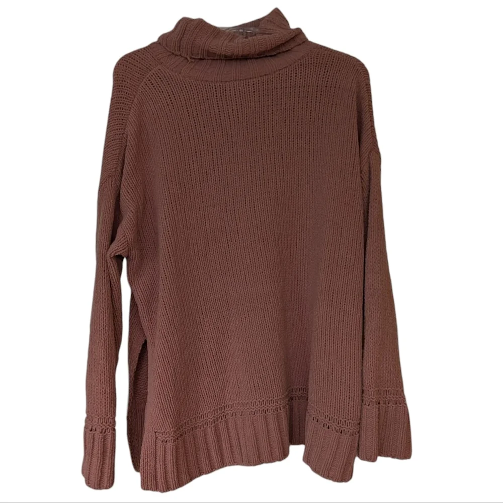 Aerie Women's Sweater Brown Turtle Neck Chenille Oversized Size Small
